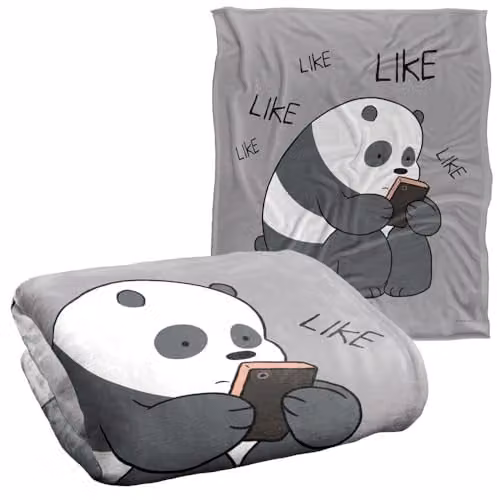 Cartoon Network We Bare Bears Like Like Like Silky Touch Super Soft Fleece Throw Blanket, White, W: 152 cm, D: 127 cm – 2