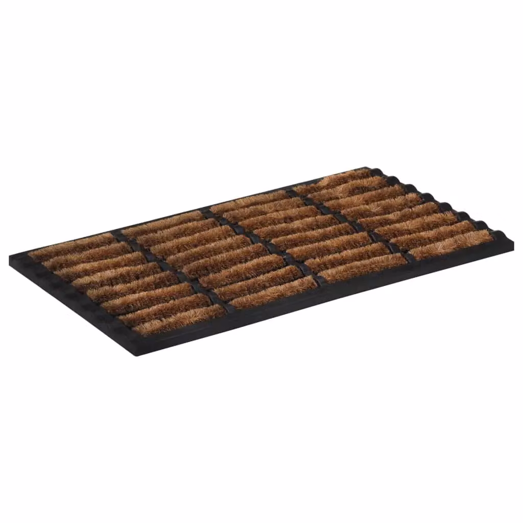 Berkfield Home Rectangular Door Mat in Brown, Rubber and Coir, W: 75 cm, D: 45 cm – 2