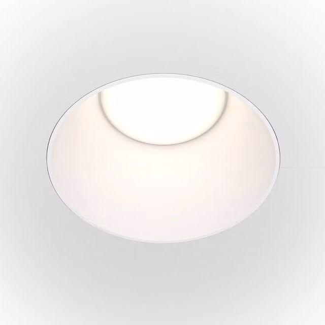 Maytoni Share Round Recessed Downlight, White, Adjustable GU10