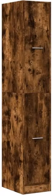 Berkfield Home Elegant Apothecary Cabinet in Smoked Oak Brown, W: 30 cm, D: 41 cm, H: 174.5 cm