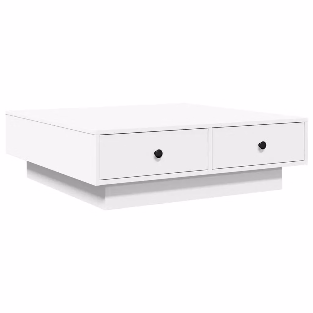 Berkfield Home White Square Coffee Table W/D/H: 90 x 90 x 28 cm – 2