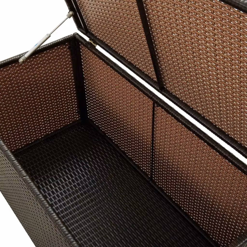 Berkfield Home Brown Poly Rattan Garden Storage Box W/D/H: 100 x 50 x 50 cm – 4