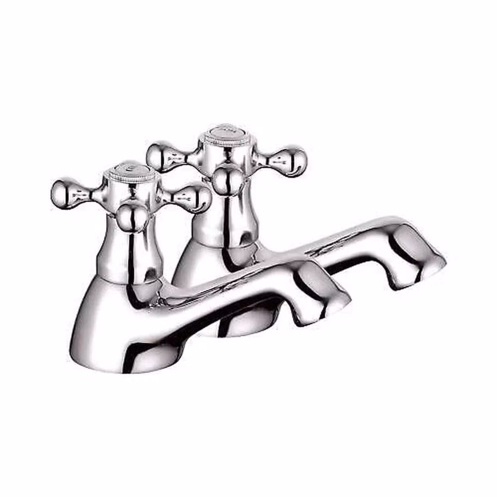 FLAVORA Traditional Two-Handle Basin Faucet in Silver Chrome – 2