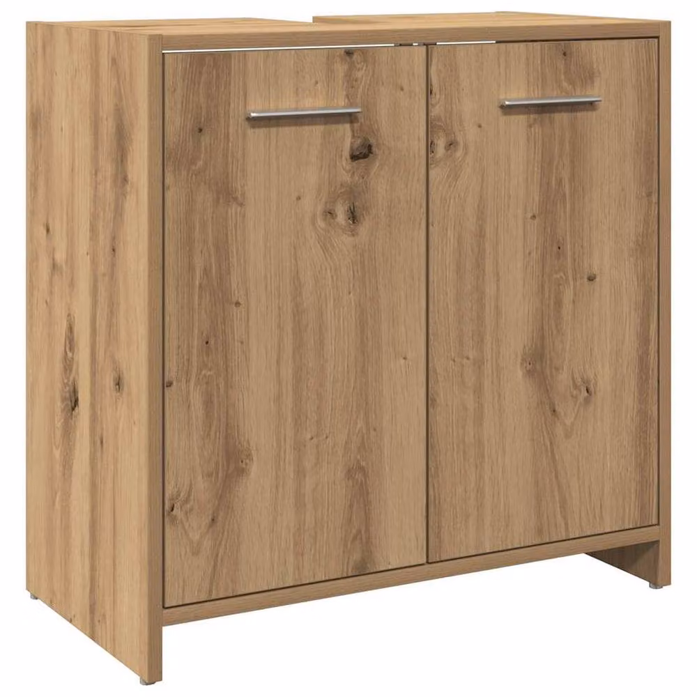 Berkfield Home Artisan Oak Bathroom Sink Cabinet, Brown, W/D/H: 60 x 33 x 60 cm – 2