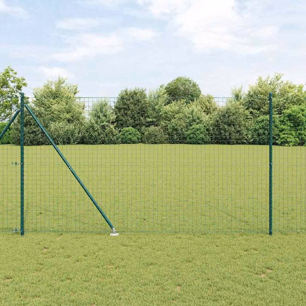 Berkfield Home Green Euro Fence with 7 Spike Posts, Galvanised Steel, 1.5 x 10 m – 2