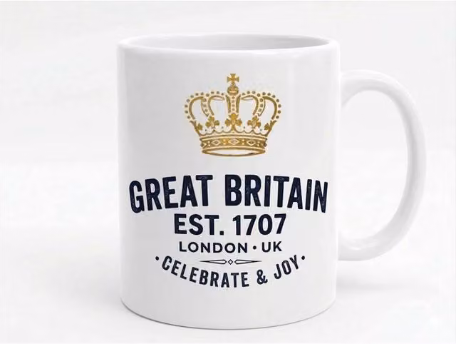 Dyzi Celebrate & Joy Ceramic Mug in White