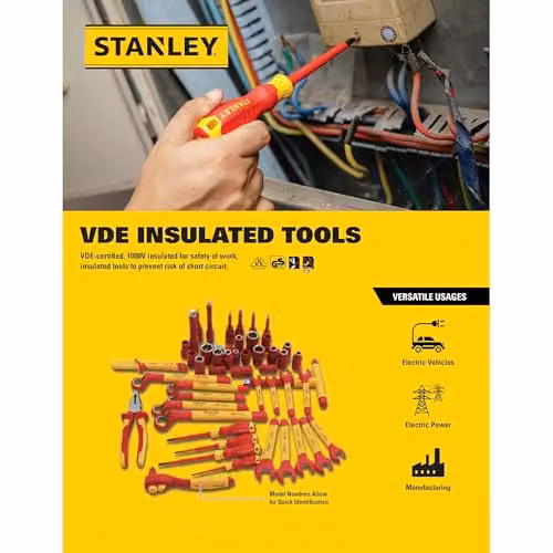 Stanley FatMax VDE Insulated Phillips Screwdriver PH0 x 75mm in Red and Yellow – 2