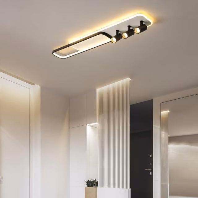 Garwarm Modern 3-Light Dimmable and Adjustable Track Ceiling Light in Black or White