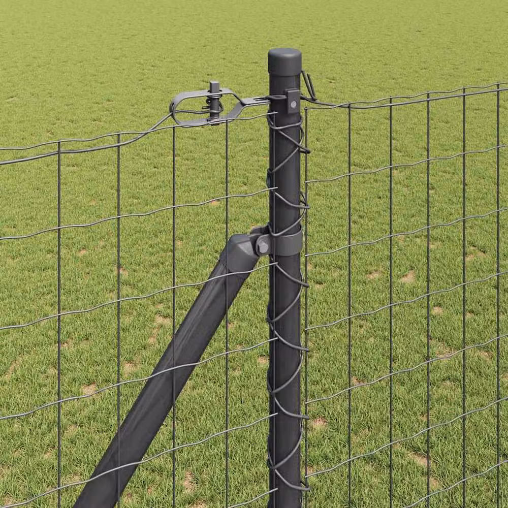 Berkfield Home Euro Fence with 7 Spike Posts, Galvanised Steel, Grey, W: 10 m, H: 1.5 m – 3