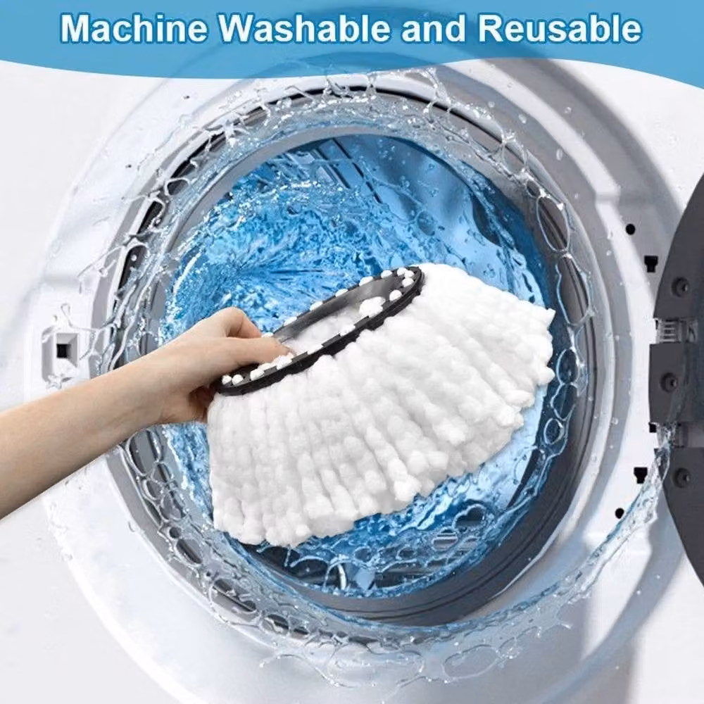 NESTLUNE 10-Piece White Microfiber 360 Degree Mop Head Refill Replacements – 2