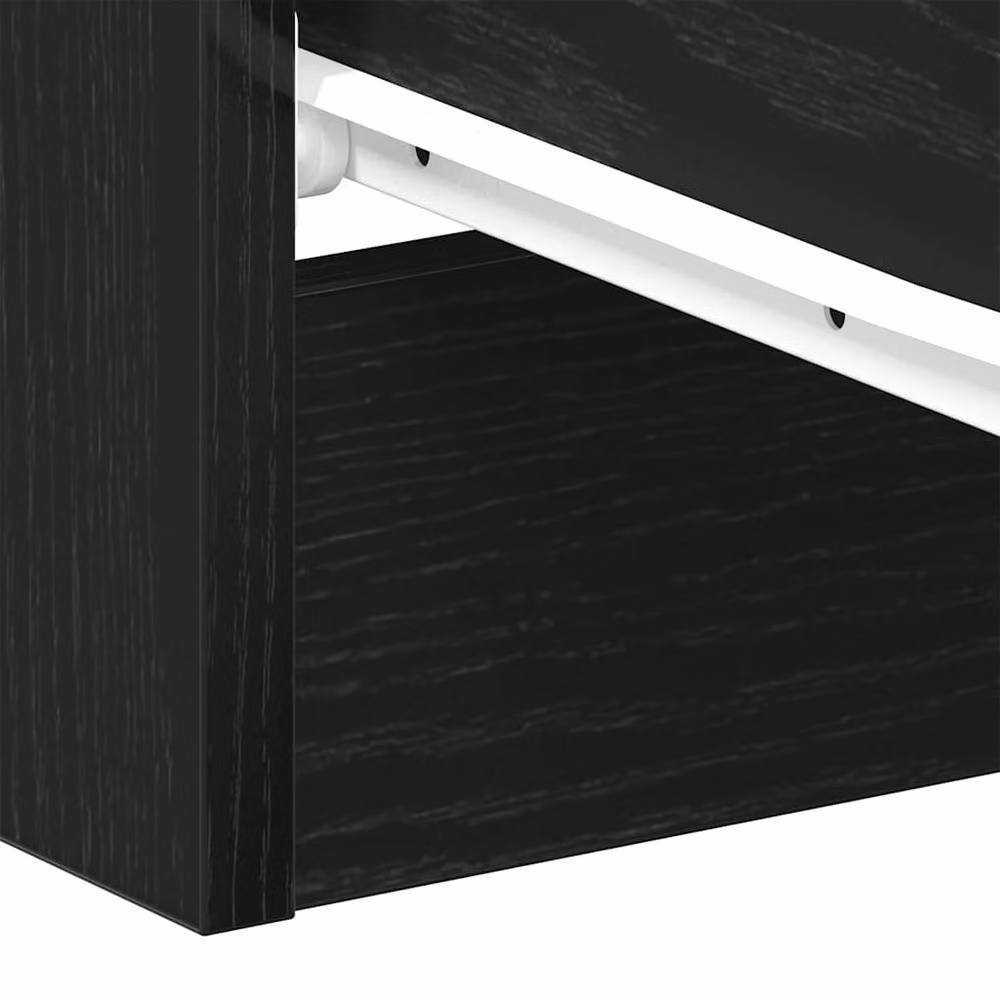 Berkfield Home Black Oak Bedside Cabinet, W/D/H: 38 x 35 x 55 cm – 6