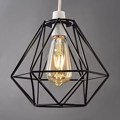 MiniSun Retro Style Black Metal Basket Pendant Ceiling Light Shade, Shade Width: 23.5 cm – 7