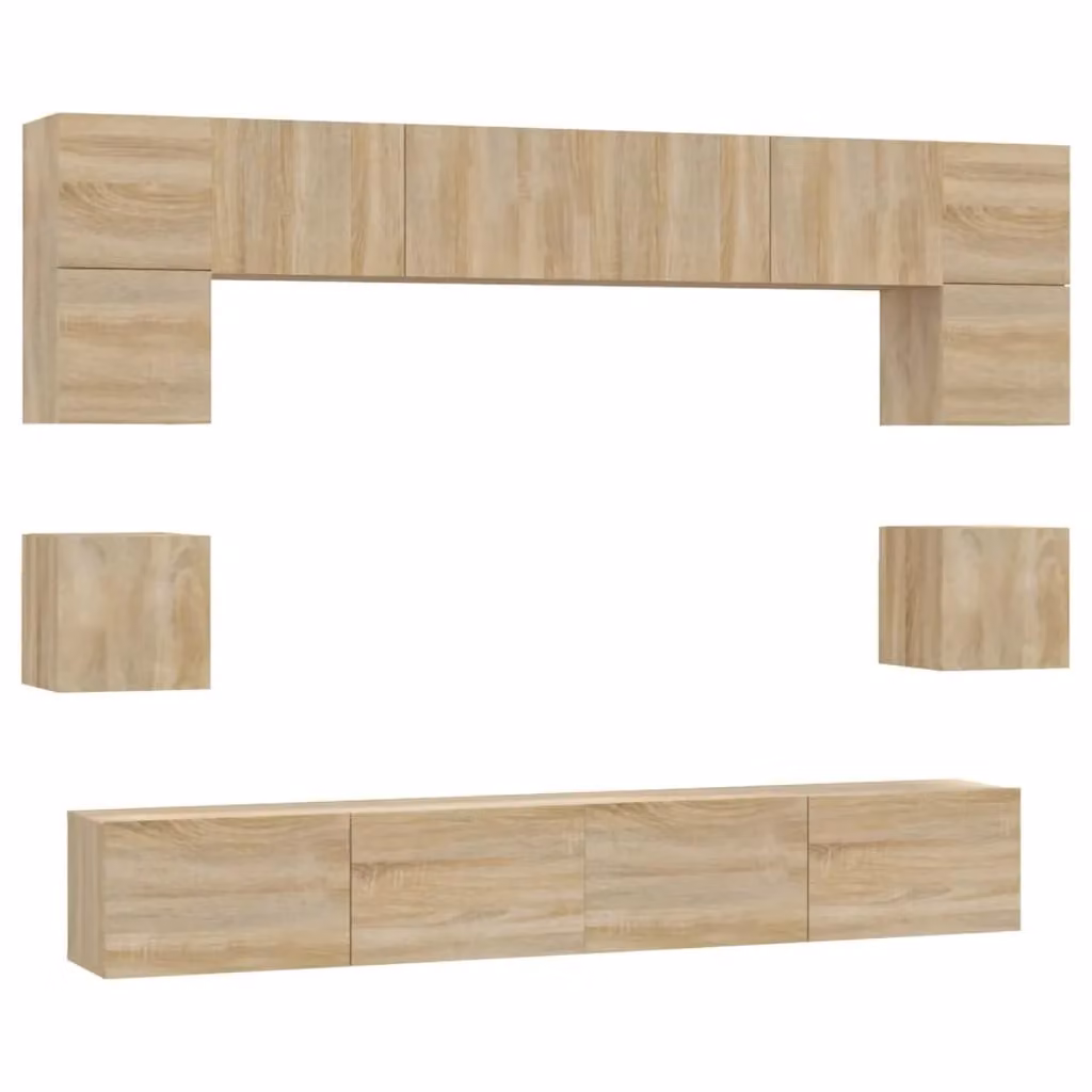 Berkfield Home 8 Piece Sonoma Oak TV Cabinet Set in Brown – 2