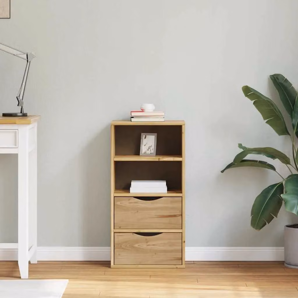 Berkfield Home ODDA Side Cabinet with Drawers in Brown Solid Pine Wood, W/D/H: 40 x 24 x 79 cm – 3