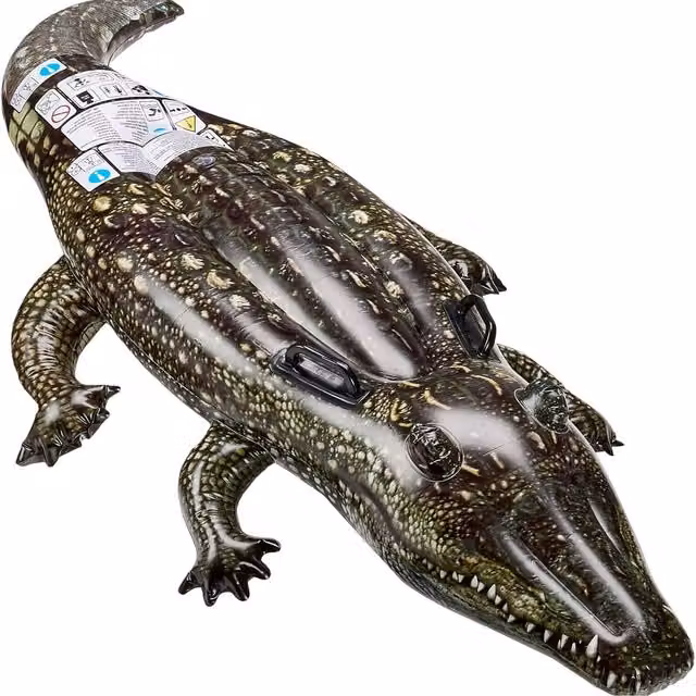 Intex Realistic Crocodile Gator Swimming Pool Ride-On in Green
