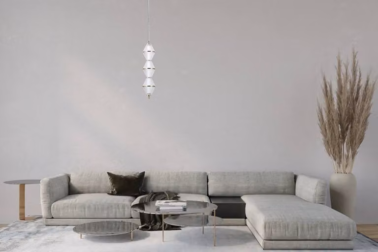 Netlighting Fuente Slim Pendant Ceiling Light in Gold/Brass with 3x LED Warm White 3000K