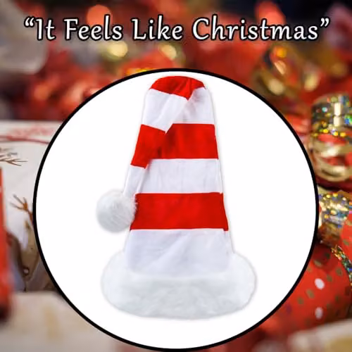 VFM e-Store Red and White Christmas Party Hat for Adults, W/D/H: 30 x 30 x 70 cm – 5