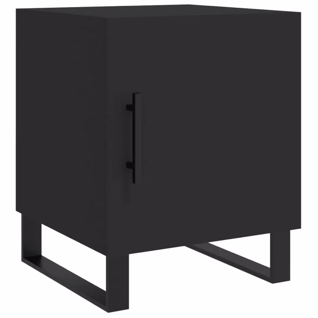 Berkfield Home Set of 2 Modern Black Bedside Cabinets in Engineered Wood, W/D/H: 40 x 40 x 50 cm – 3
