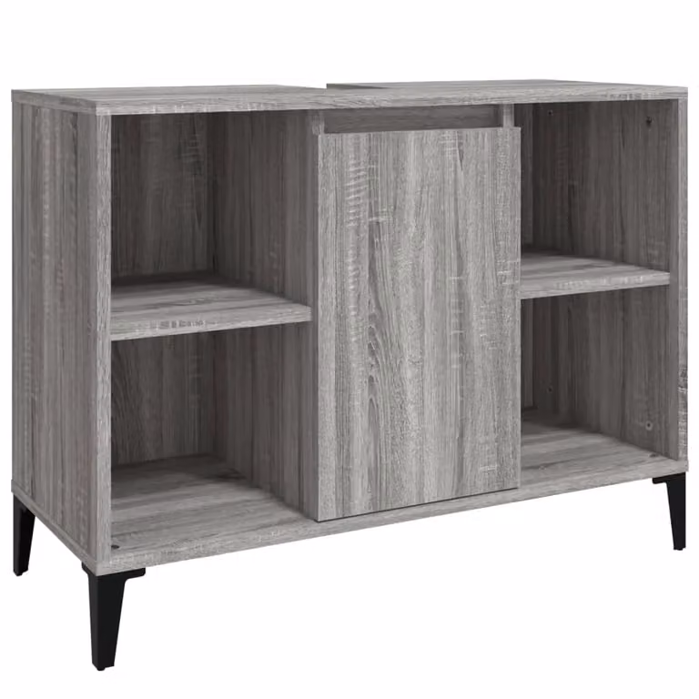 Berkfield Home Sink Cabinet in Grey Sonoma, W/D/H: 80 x 33 x 60 cm