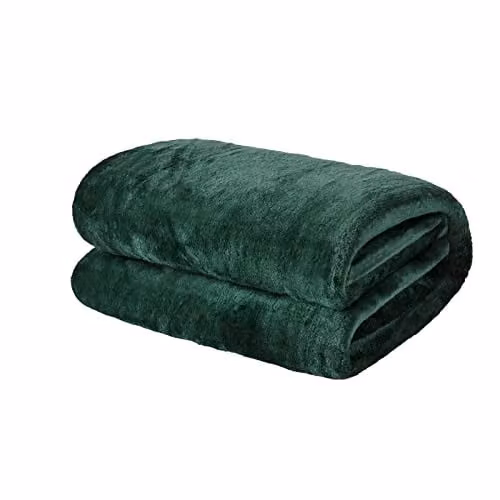 Brentfords Green Fleece Throw Blanket, W/D/H: 120 x 150 cm