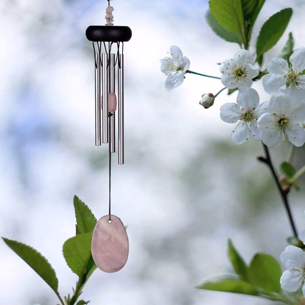 Woodstock Chimes Precious Stones Wind Chime in Pink, Black and Silver – 3