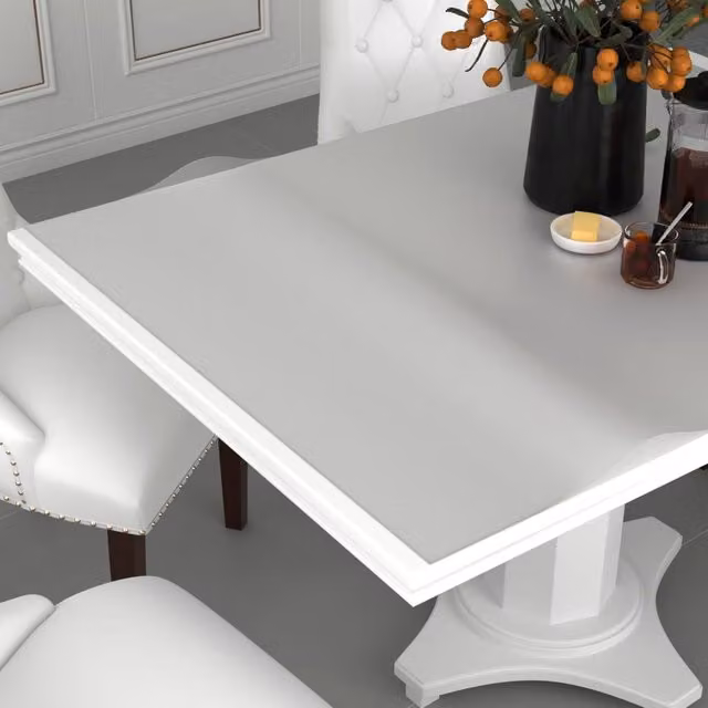 Berkfield Home Matt Transparent PVC Table Protector W/D: 90 x 90 cm