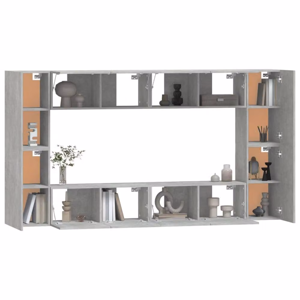 Berkfield Home 8 Piece TV Cabinet Set in Concrete Grey Matt Engineered Wood – 3
