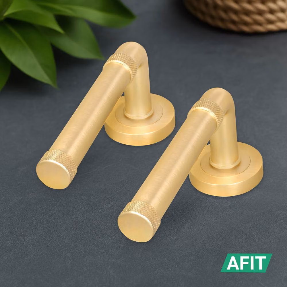 AFIT Satin Brass Fire Door Handle Internal Lever On Rose in Gold – 6
