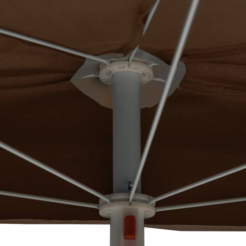 Berkfield Home Garden Half Parasol with Pole, Beige, W: 180 cm, D: 90 cm – 3