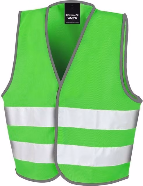 Result Safe-Guard Childrens Core Enhanced Hi-Vis Vest in Green and Grey