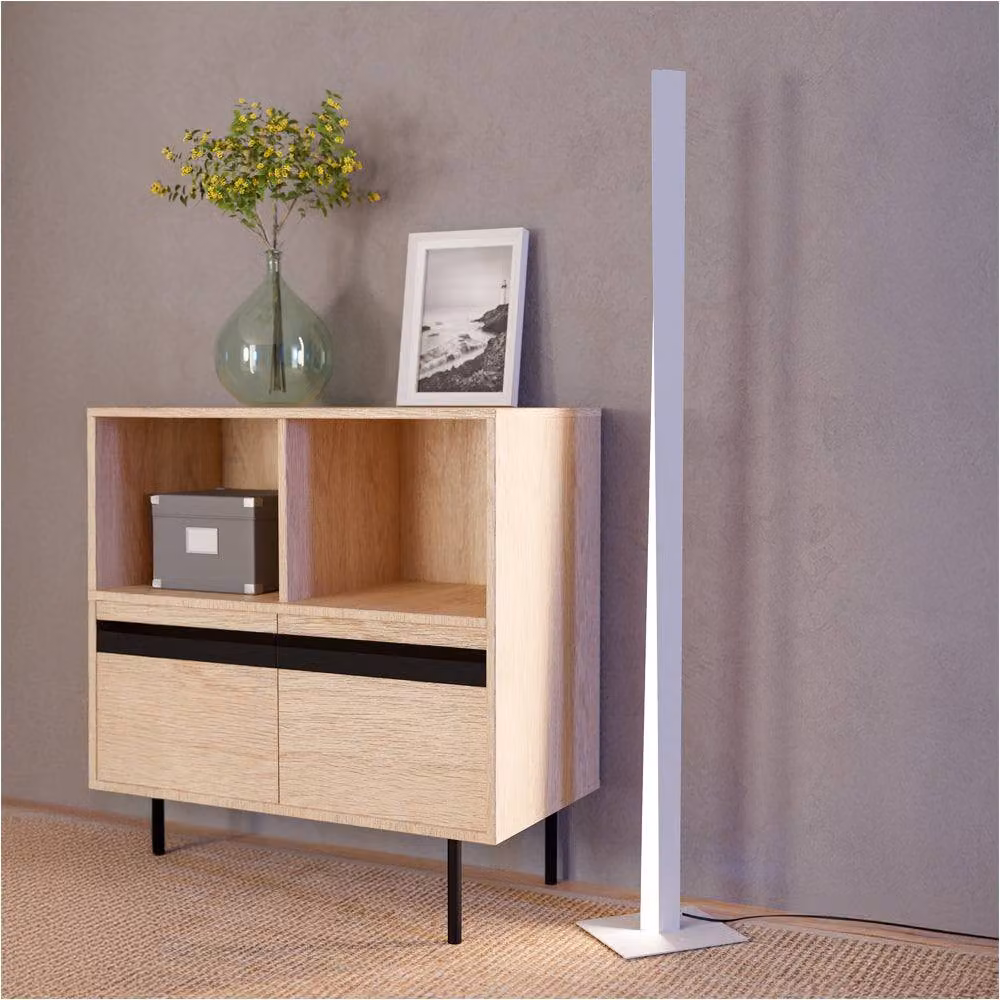 Loops Modern Grey LED Floor Lamp with Warm White Bulb Included – 2