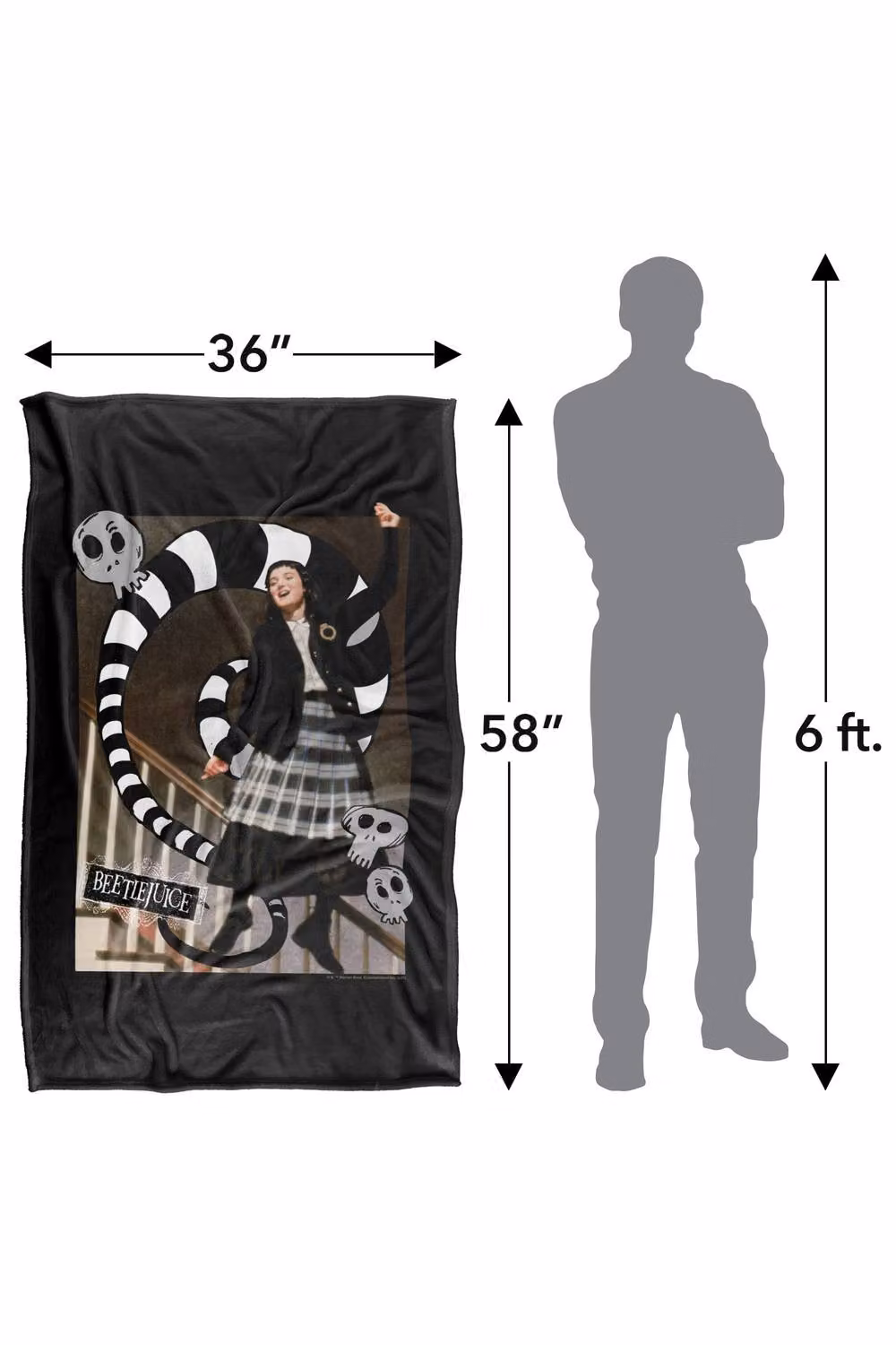 Warner Bros. Beetlejuice Shake Shake Shake Silky Touch Super Soft Fleece Throw Blanket, Multicolour, W/D/H: 91 x 147 cm – 8