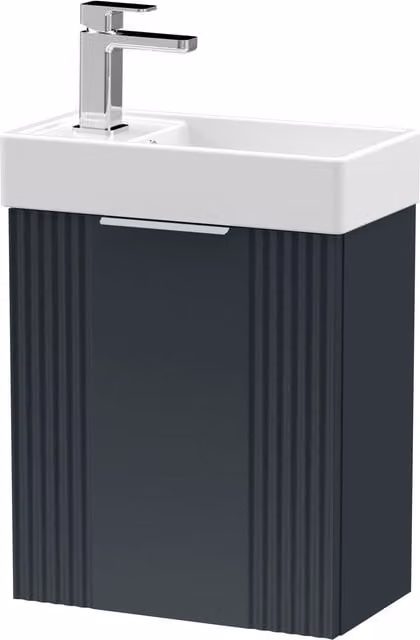 Balterley Retro Wall Mounted Bathroom Vanity Basin Unit, Dark Grey, W: 40 cm, D: 43.8 cm, H: 40 cm