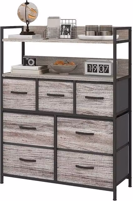 PAWNORA 7 Drawer Bedroom Chest of Drawers in Grey – 1