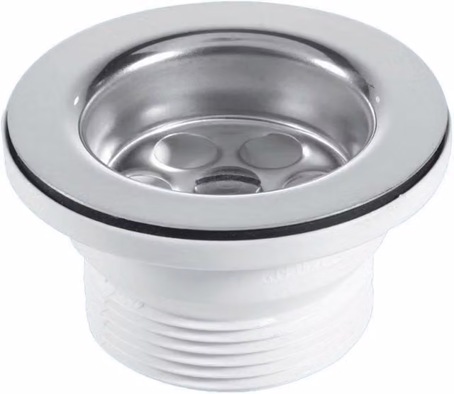 McAlpine 1.5 inch Stainless Steel Kitchen Sink Waste with 70mm Flange in White – 1