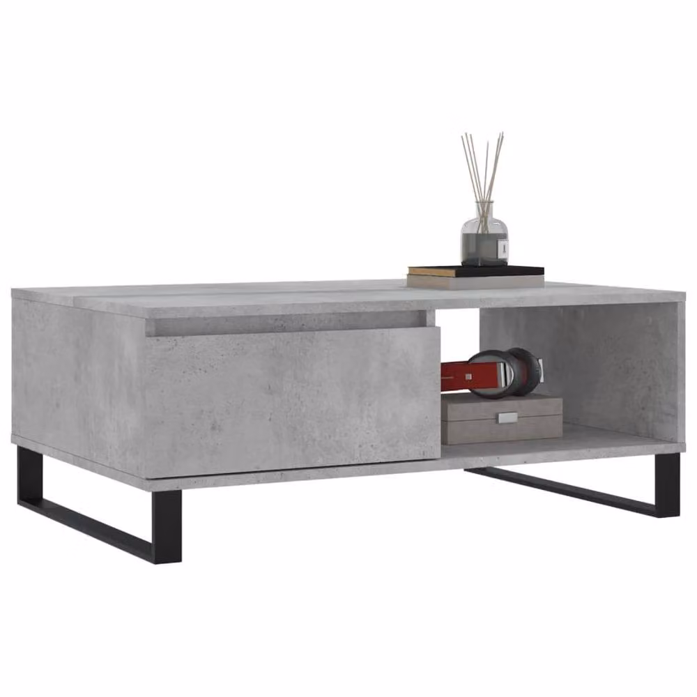 Berkfield Home Coffee Table in Concrete Grey, W/D/H: 90 x 60 x 35 cm – 3