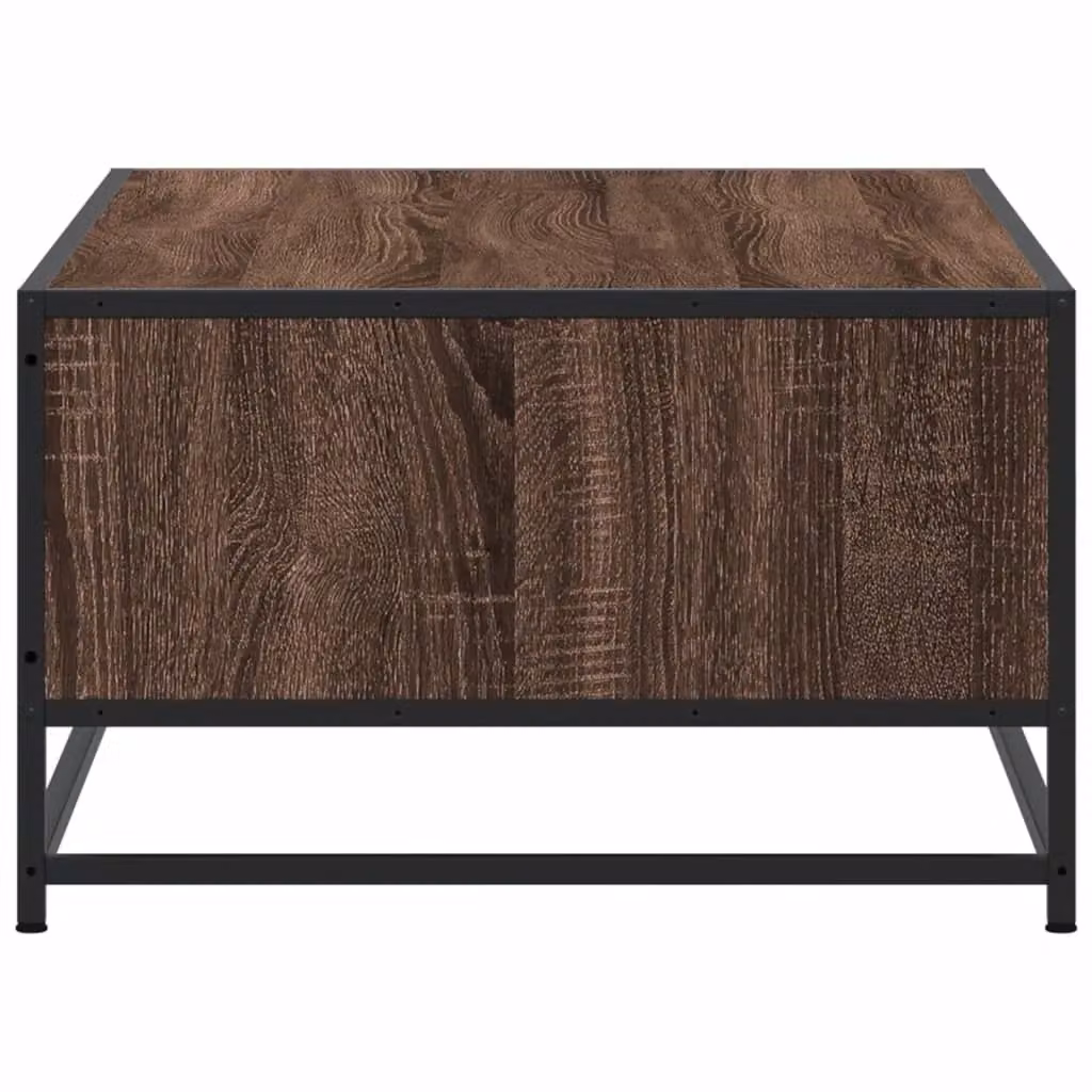 Berkfield Home Brown Oak Coffee Table with Metal Sled Base, W: 100 cm, D: 57 cm, H: 35 cm – 3