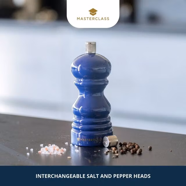 MasterClass Salt or Pepper Mill, Blue, Height: 12 cm