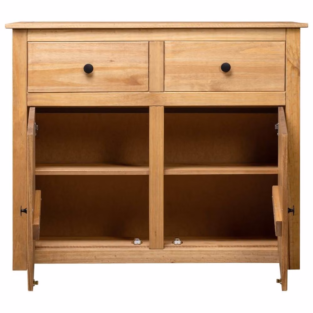 Berkfield Home Panama Range Solid Pinewood Sideboard in Brown, W/D/H: 93 x 40 x 80 cm – 2