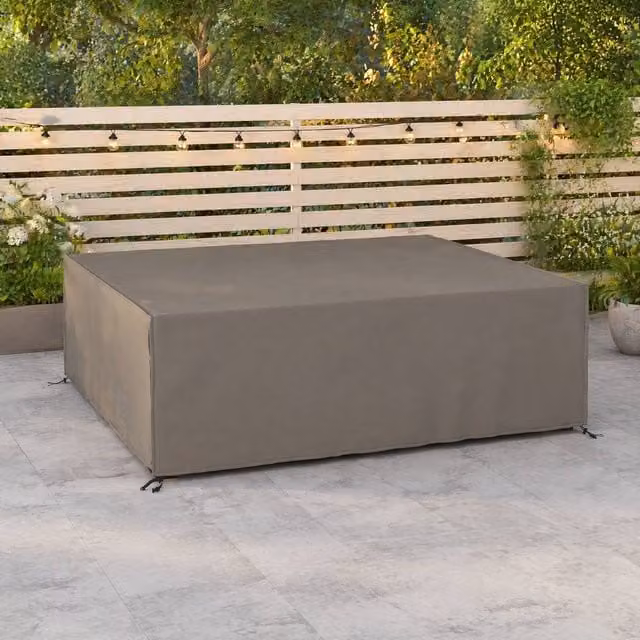 STILVORA Water-Resistant Garden Furniture Cover in Grey and Beige, 230 x 230 cm