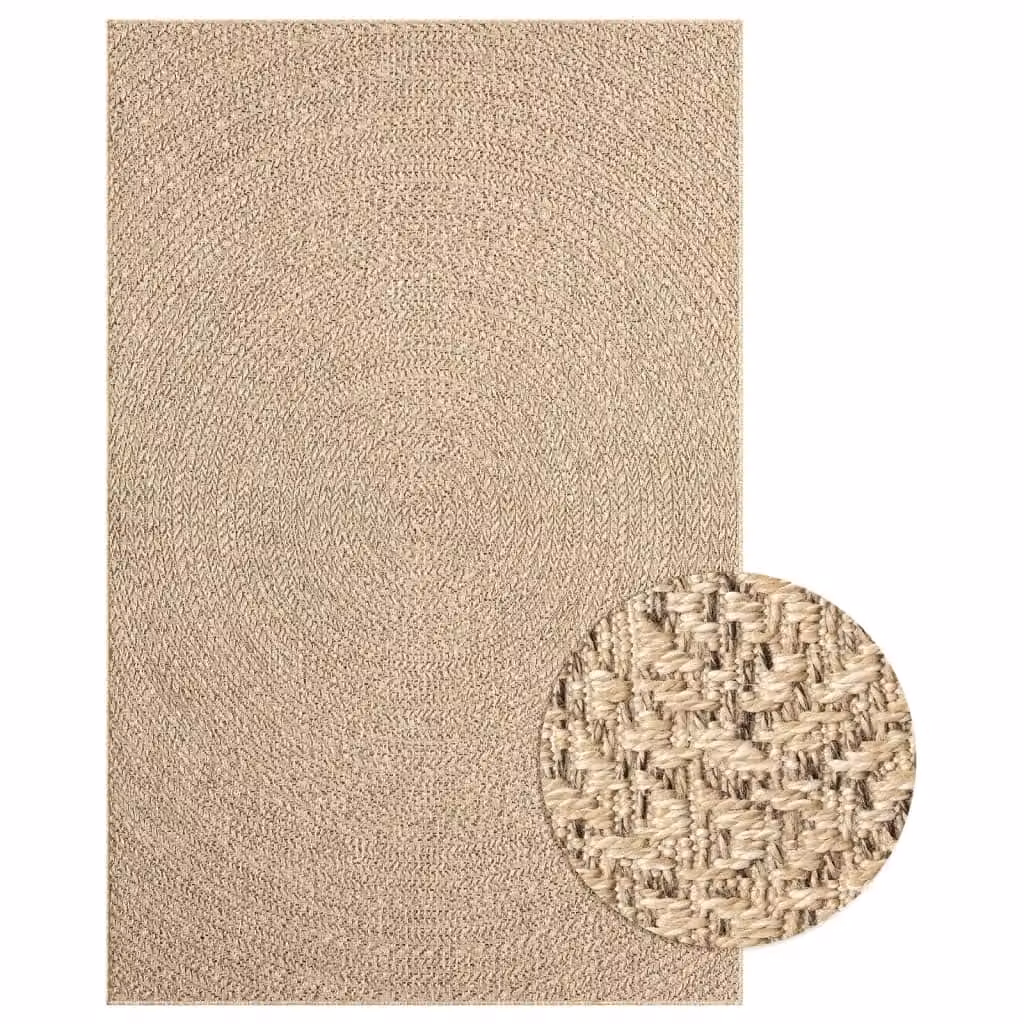 Berkfield Home Jute Look Indoor and Outdoor Rug in Brown and Beige, W/D: 200 x 290 cm