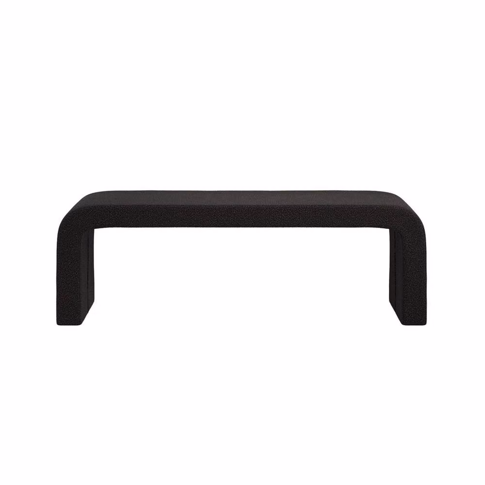 Lemon Pavilion Furniture Black Boucle Indoor Bench, W151.5 x D41 x H50 cm – 2