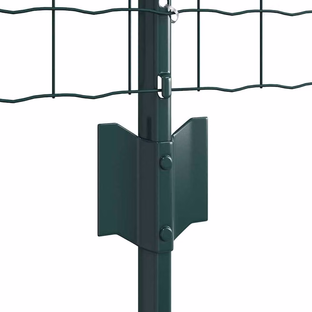 Berkfield Home Euro Fence with 5 U-Profile Posts, Green PVC-Coated Steel, W: 10 m, H: 0.4 m – 3