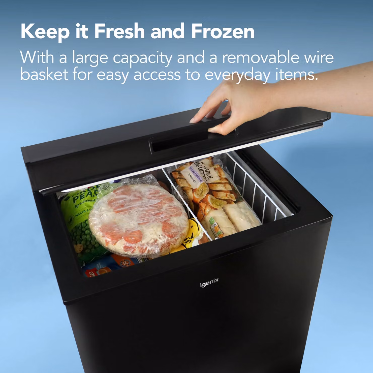 Igenix Freestanding 99L Chest Freezer in Black – 5