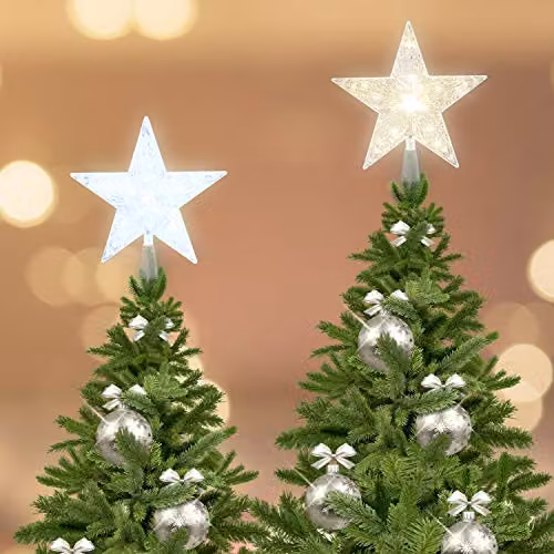 The Christmas Workshop White LED Star Tree Topper with Timer Functionality – 4