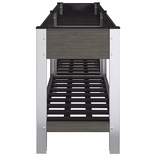 vidaXL Garden Raised Bed with Shelf, Grey WPC and Steel, W: 200 cm, D: 50 cm, H: 75 cm – 4