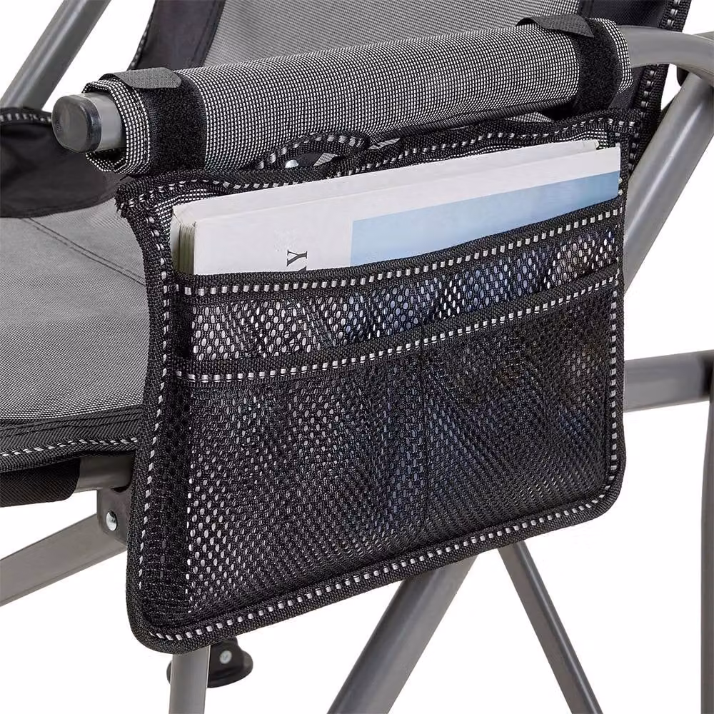 Living and Home Grey Portable Folding Camping Chair with Armrests – 3
