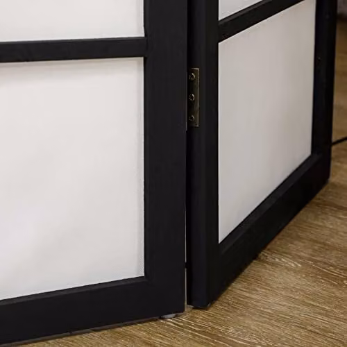 HOMCOM 3 Panel Wooden Folding Room Divider Privacy Screen in White, H 170 x W 120 x D 1.8 cm – 4