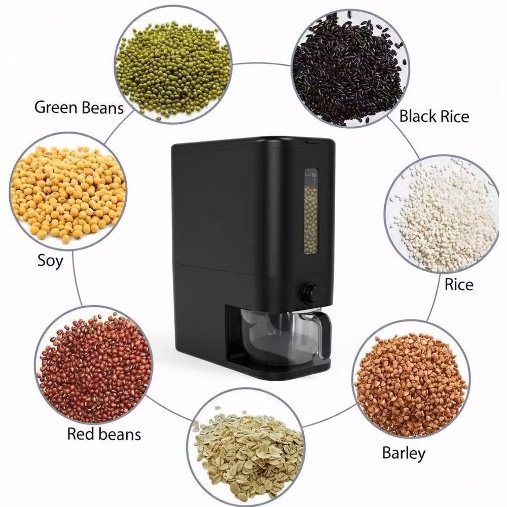 Kelvenix 10kg Large Kitchen Rice and Cereal Dispenser Container in Black – 3