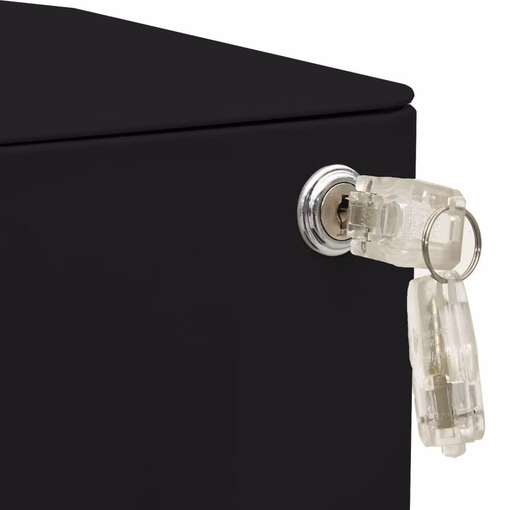 Berkfield Home Mobile File Cabinet in Black Metal with Lock and Castors, W/D/H: 30 x 45 x 59 cm – 5